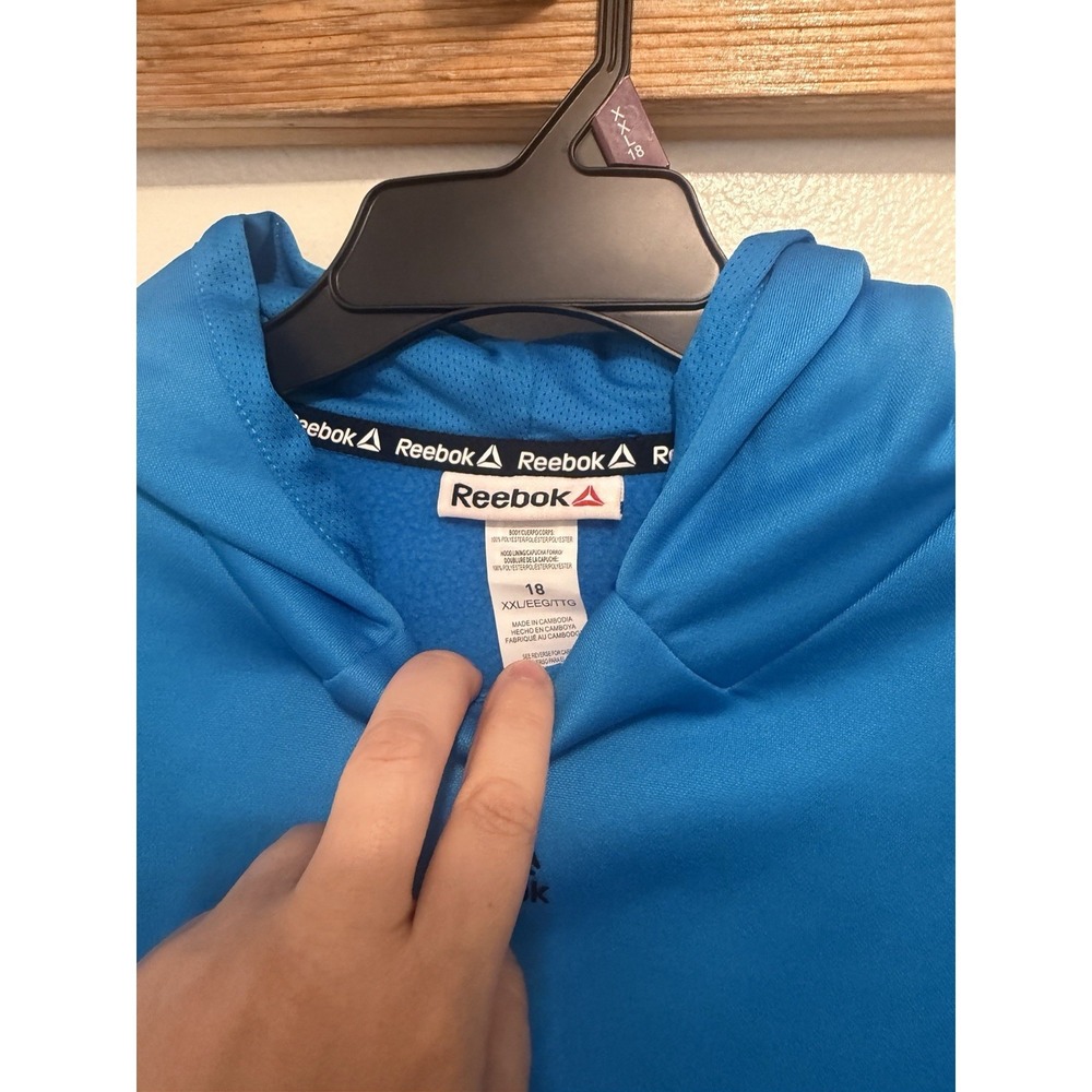 Reebok Boy's Athletic Cool Down Fleece Hoodie, Size XXL 18 Casual Sweater Preppy - Picture 5 of 5